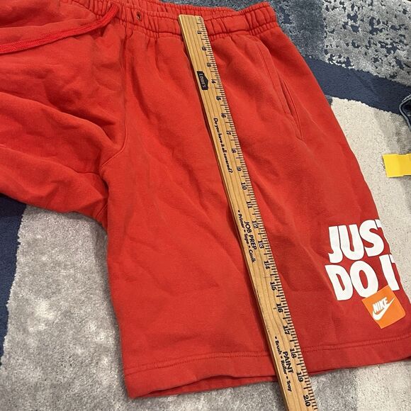 Nike Just Do It Men's Fleece Red Shorts with Pocket Size 2XL XXL  Cotton Blend - Picture 9 of 9